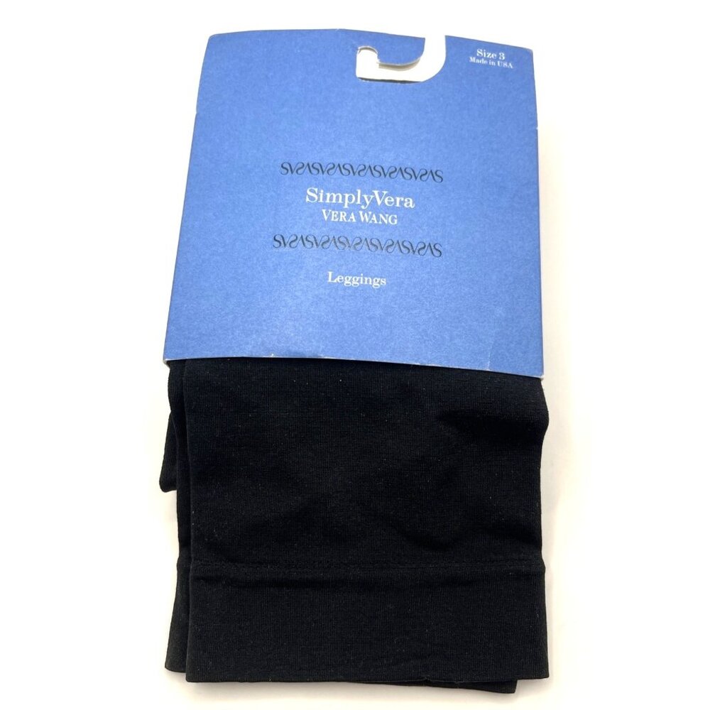 Simply Vera Vera Wang Black Metallic Leggings Size 3 Nylon/Spandex Blend 89c